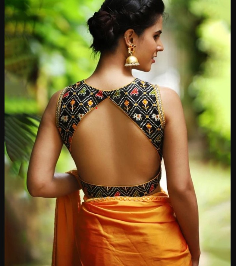open back blouse design for saree